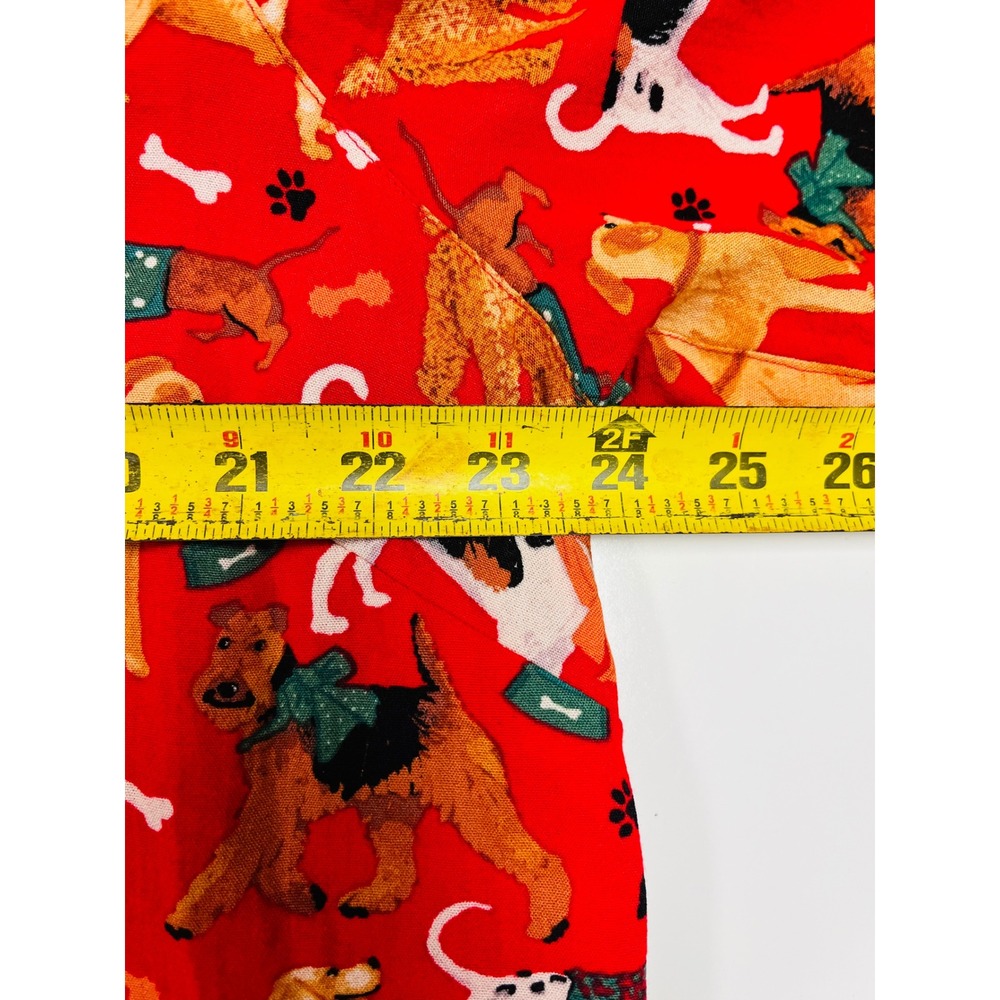 John Mark Button Down Shirt XL Red Dog Print Novelty Quirky Pet Lover Paw Bone - Picture 4 of 7